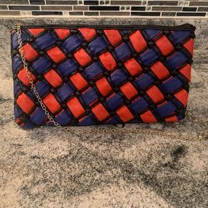 Orange and Blue Clutch